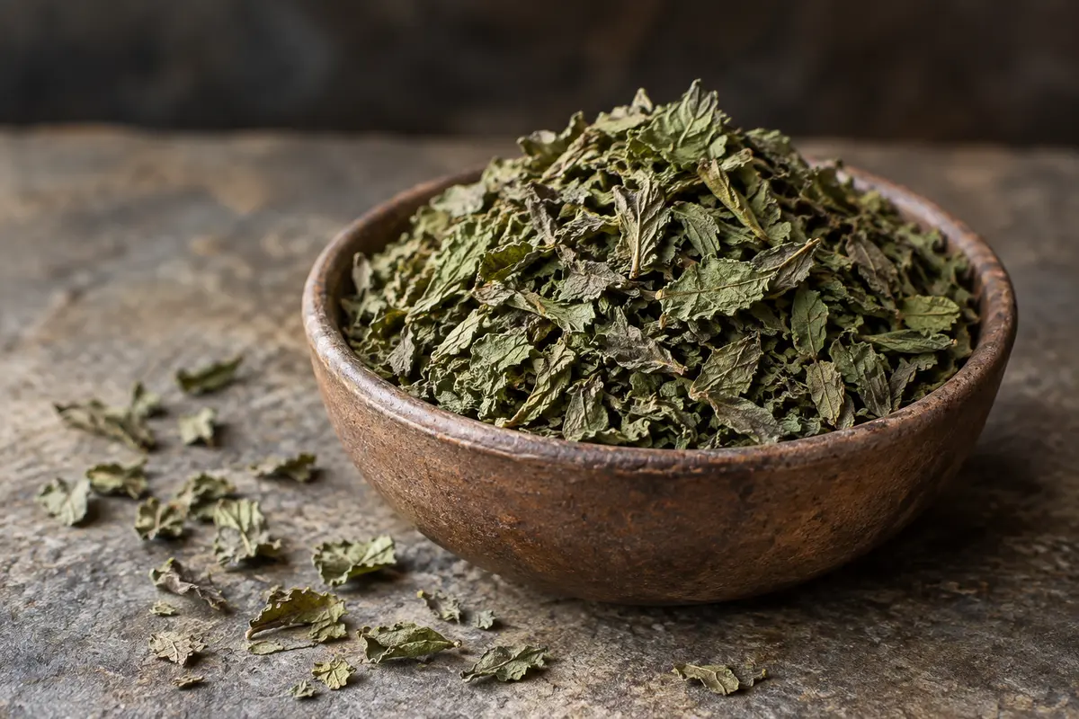 Dried spearmint leaves