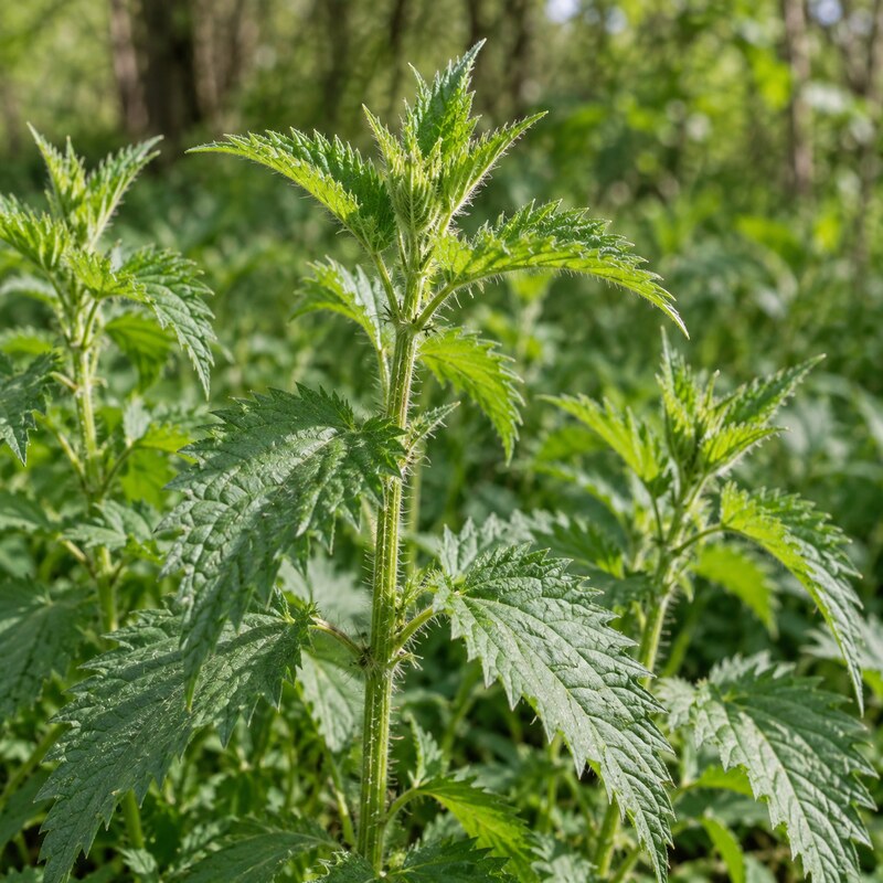 Young nettle tops in spring