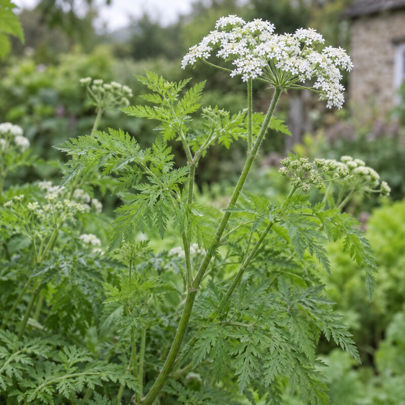 Sweet cicely (Myrrhis odorata) in flower